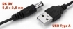 USB 2.0 Type A - DC 5,5 x 2,5 mm k�bel, 80 cm